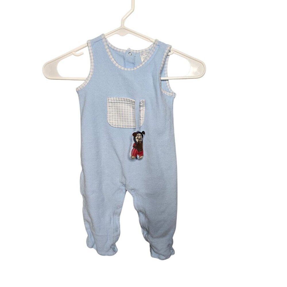 Vintage The Children's Place Baby Boy Blue Bear One Piece
